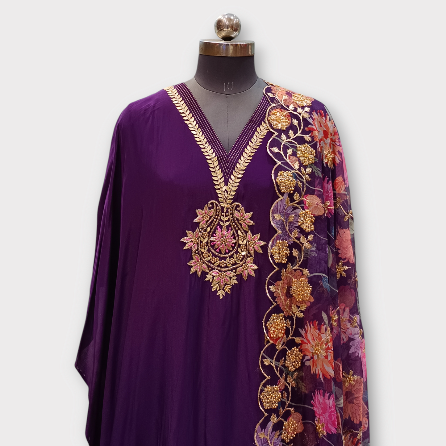 SEMI STITCHED KURTA VISCOSE CREAPE FABRIC, GOTA AND DABKA EMBROIDERY