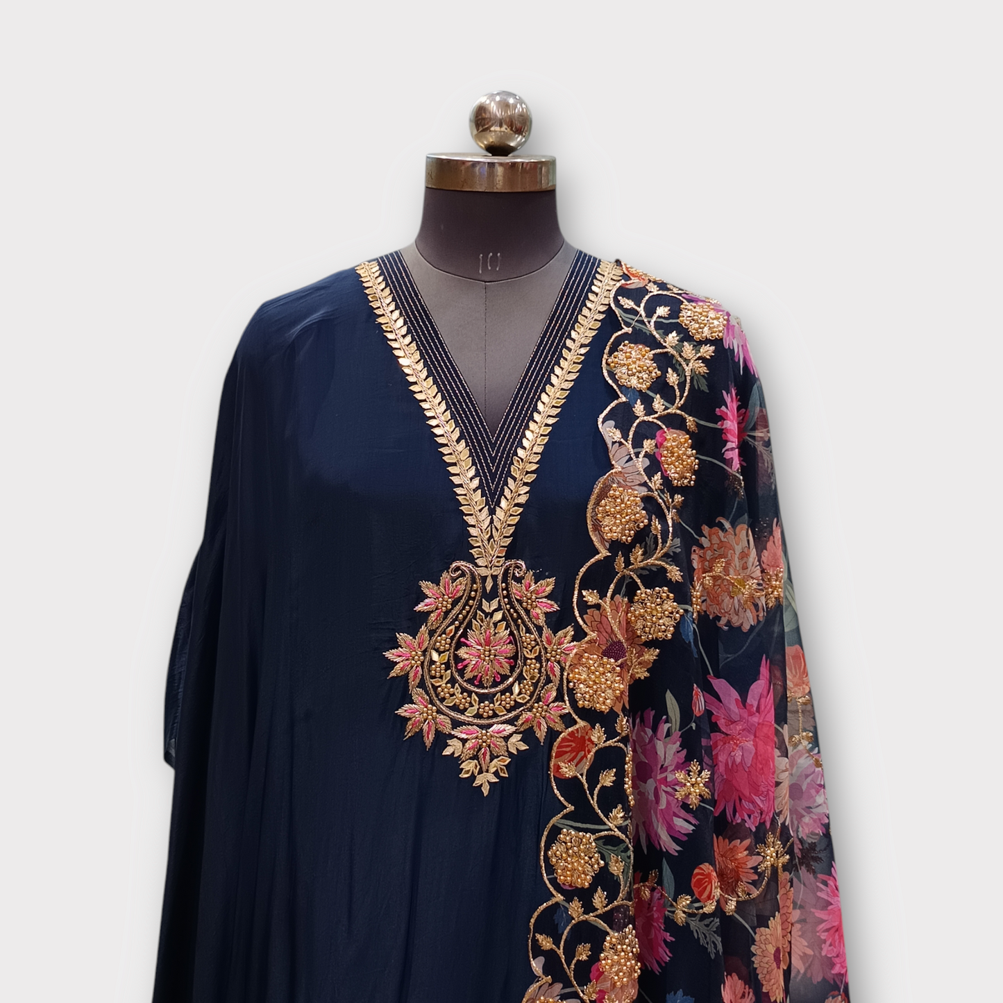 SEMI STITCHED KURTA VISCOSE CREAPE FABRIC, GOTA AND DABKA EMBROIDERY