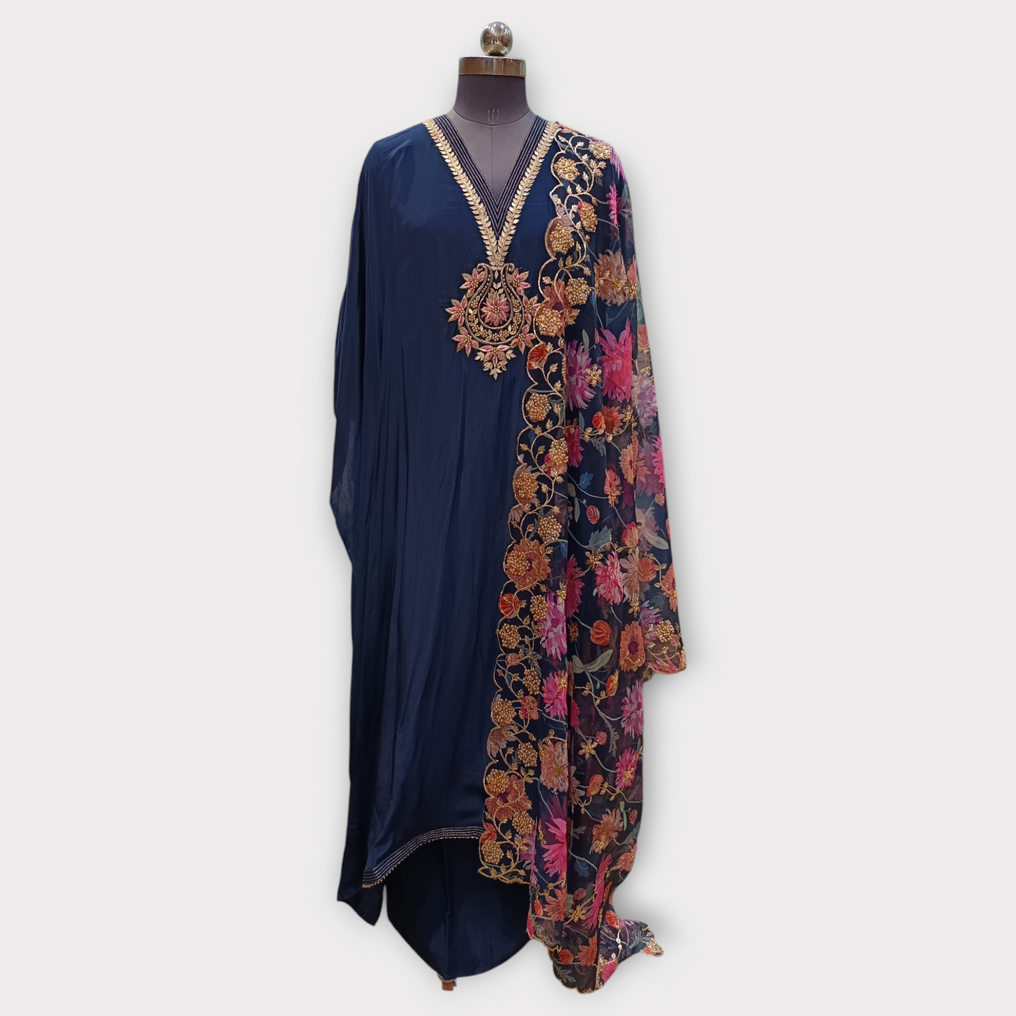 SEMI STITCHED KURTA VISCOSE CREAPE FABRIC, GOTA AND DABKA EMBROIDERY