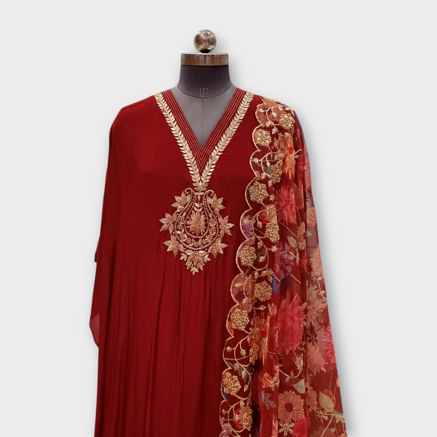 SEMI STITCHED KURTA VISCOSE CREAPE FABRIC, GOTA AND DABKA EMBROIDERY