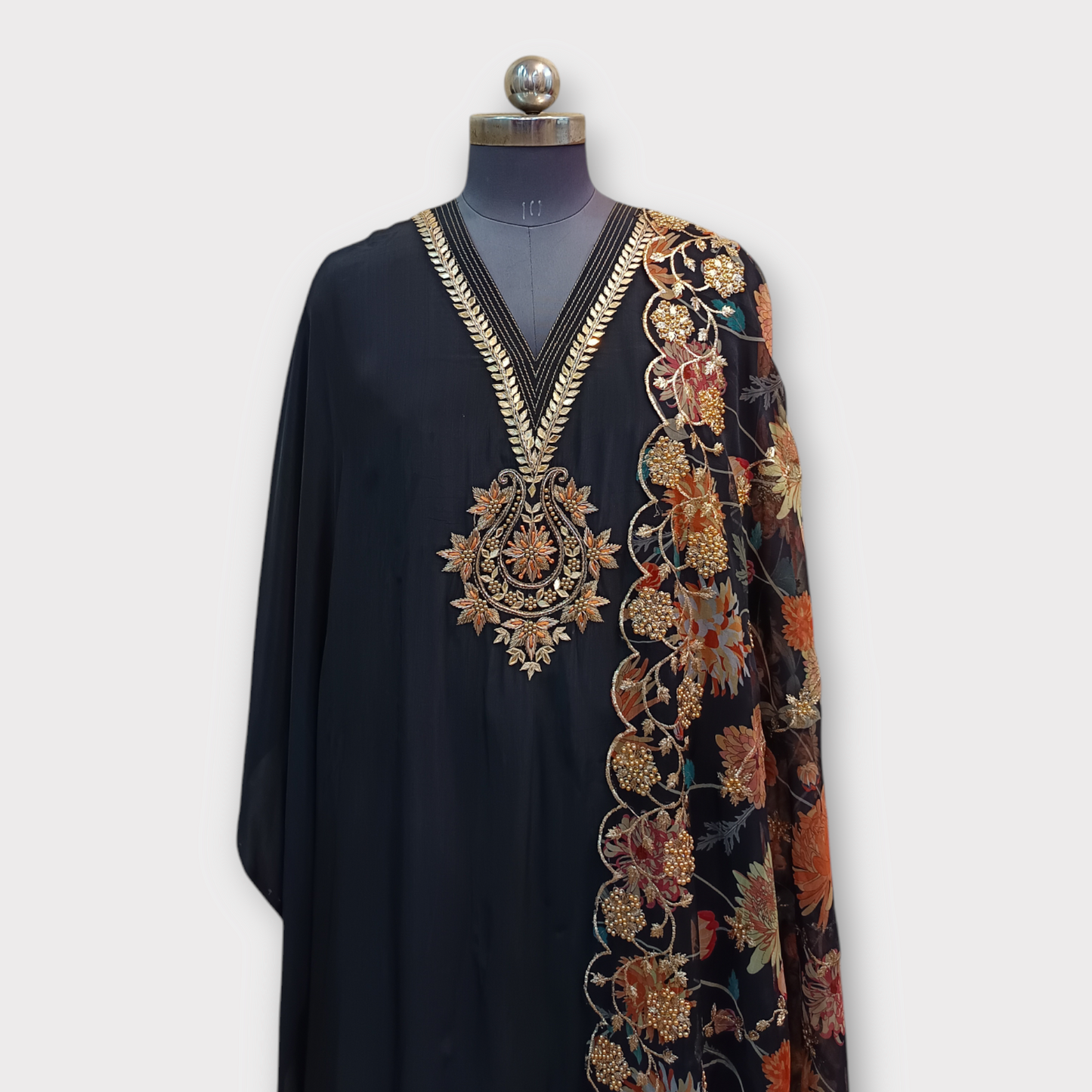 SEMI STITCHED KURTA VISCOSE CREAPE FABRIC, GOTA AND DABKA EMBROIDERY