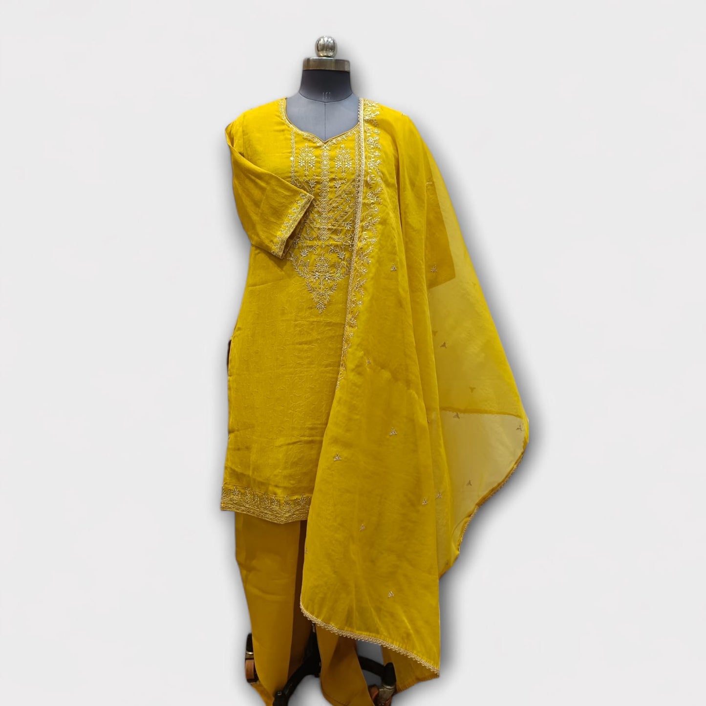STITCHED SUIT (YELLOW): PANTS & MATCHING TOP 202410