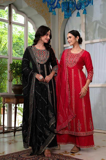 Elevate Your Wardrobe: Festive Rayon Kurta Set with Embroidered Dupatta