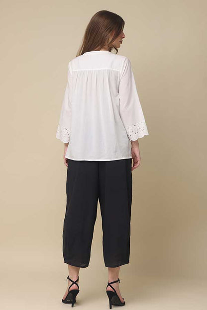 Cotton Elegance: Stylish Cutwork Top for Co-Ord Ensembles