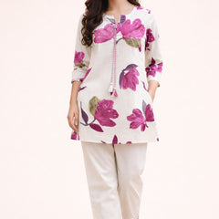 Wine Flex Cotton Sequinned Cord Set