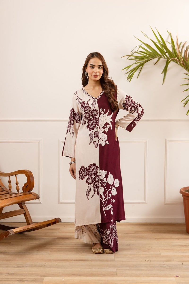 German Rayon Kurta Cord Set