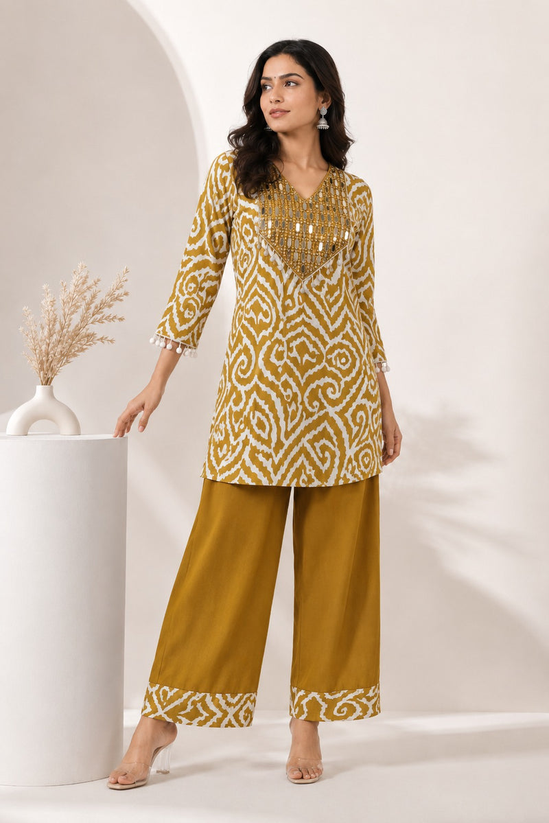 Royal Mustard Fusion Wear Co-Ord Set