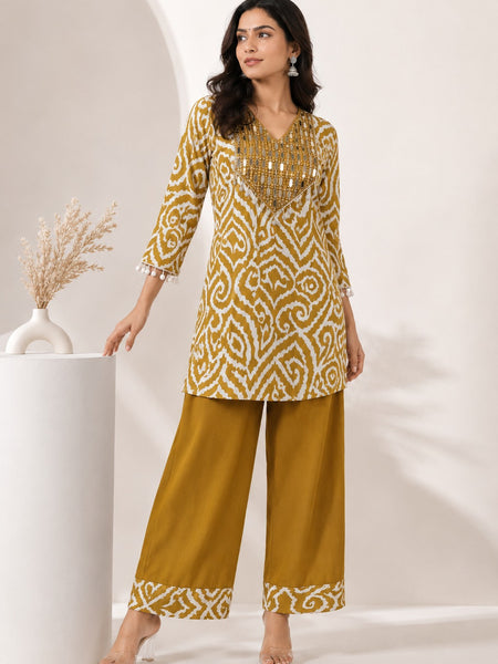 Royal Mustard Fusion Wear Co-Ord Set
