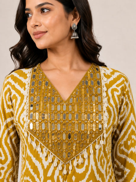 Royal Mustard Fusion Wear Co-Ord Set