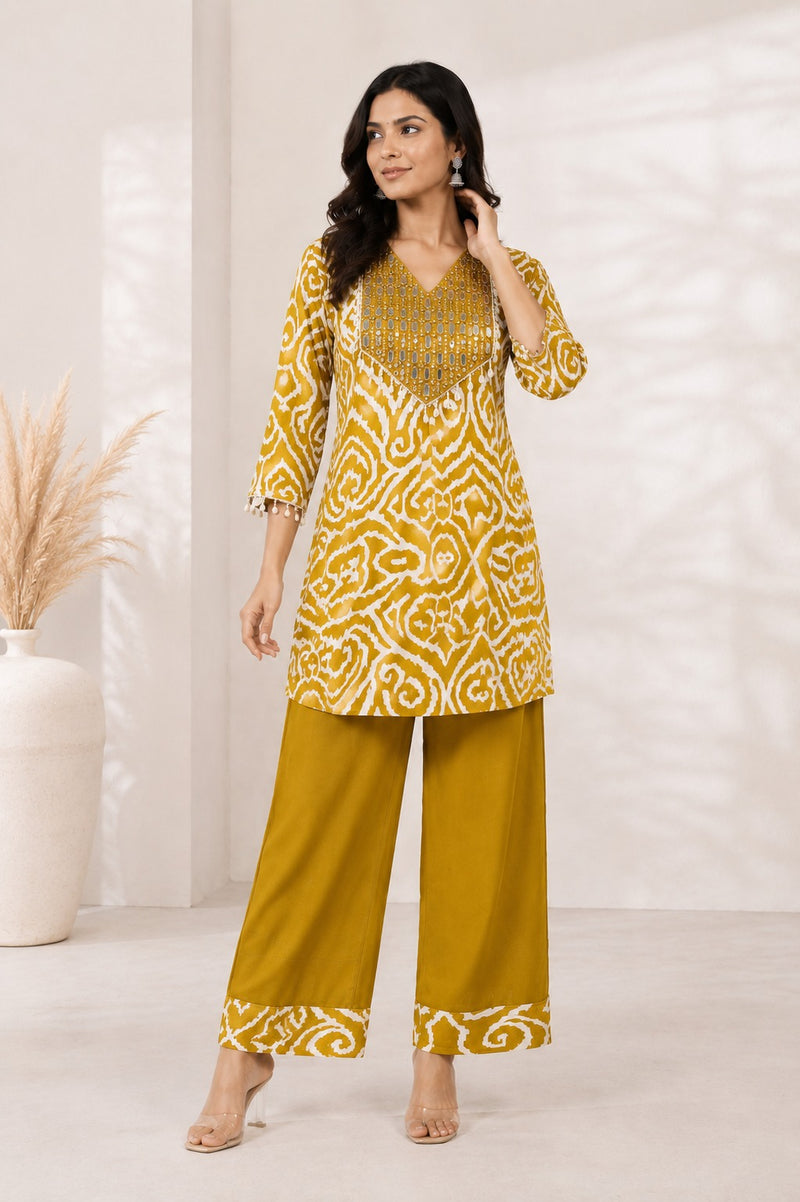 Royal Mustard Fusion Wear Co-Ord Set