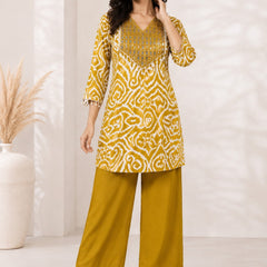Royal Mustard Fusion Wear Co-Ord Set