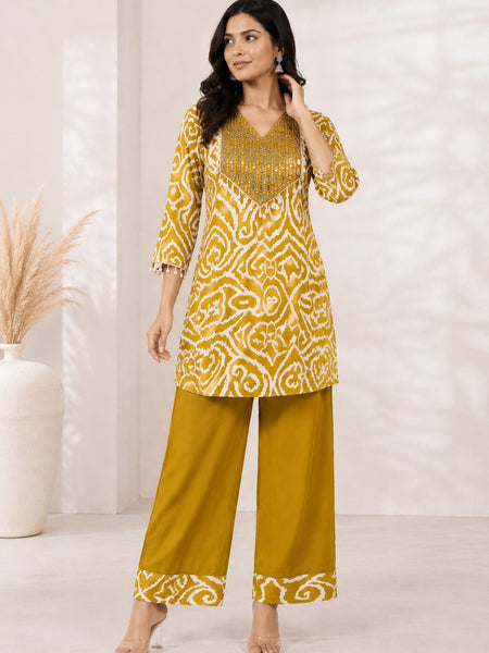Royal Mustard Fusion Wear Co-Ord Set