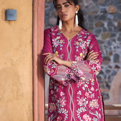 Elevate your ethnic style with this elegant Pakistani Embroidered Cotton Farshi Suit Set.