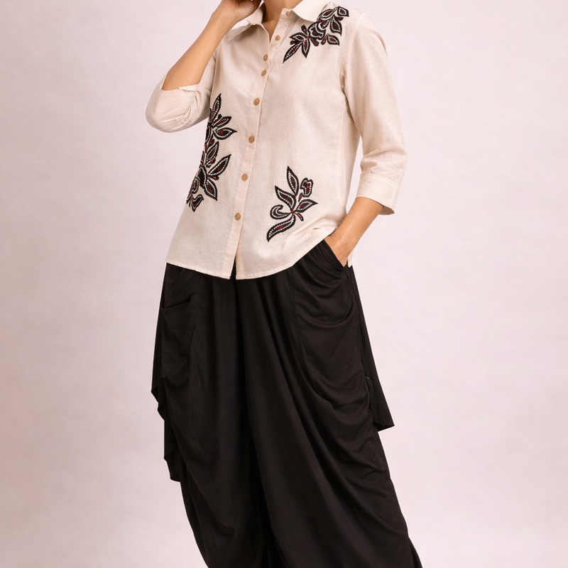 Black & White Indo Western Set