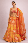 Quirky Orange Yellow Georgette Lehenga