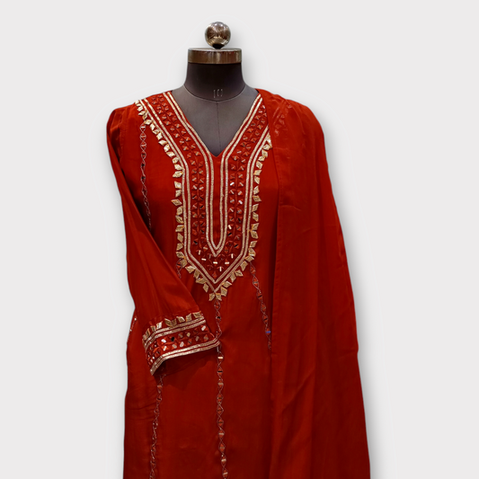 Stitched Suit With Gharara  (Anarkali With Tulip)