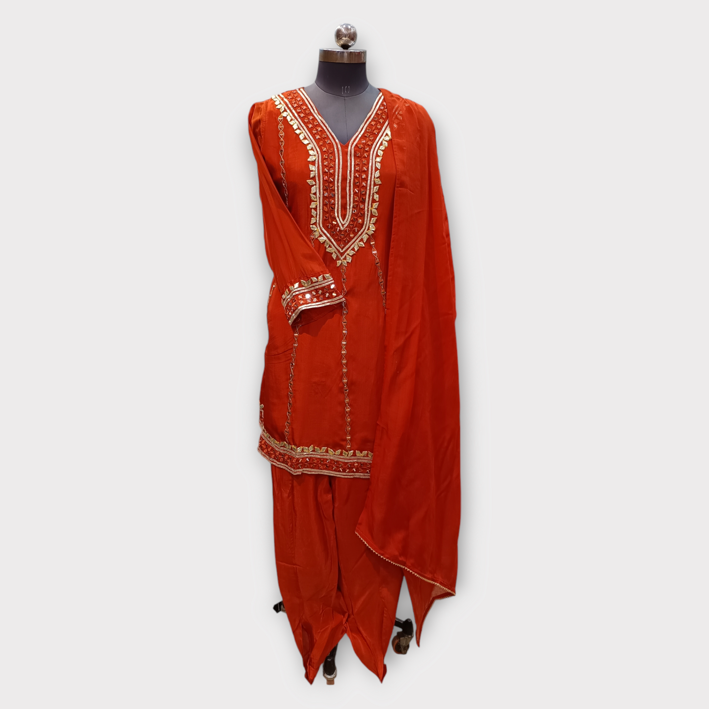 Stitched Suit With Gharara  (Anarkali With Tulip)