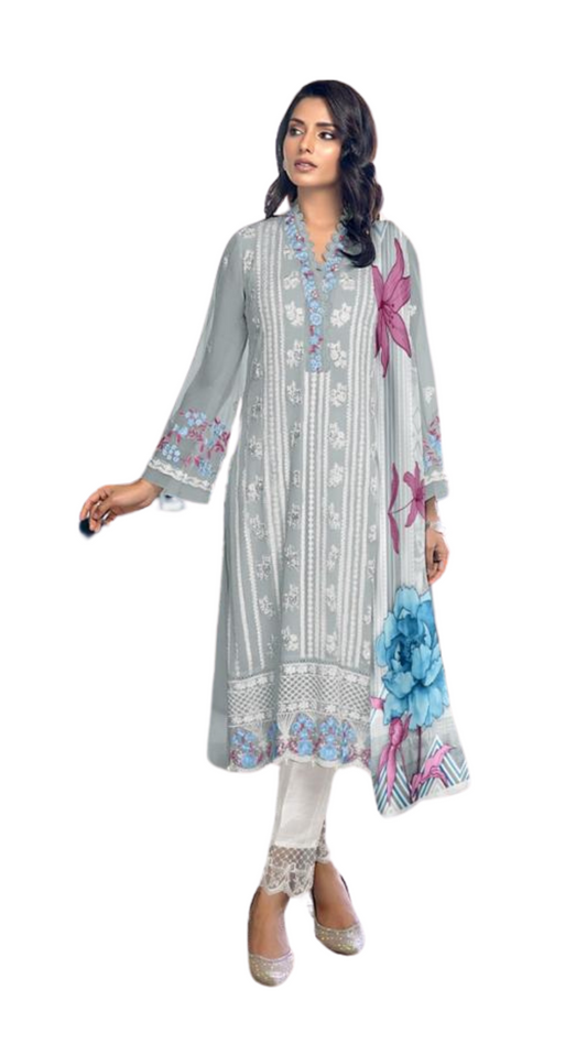 Grey Colour Pakistani Suit