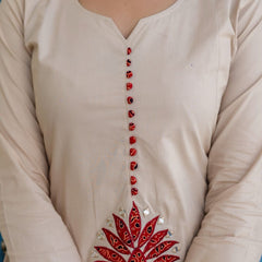 Earthy Tone Cotton Kalamkari Suit Set