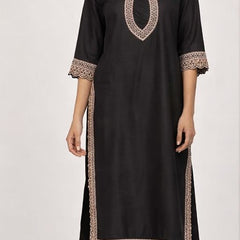 Black Roman Silk Suit Set