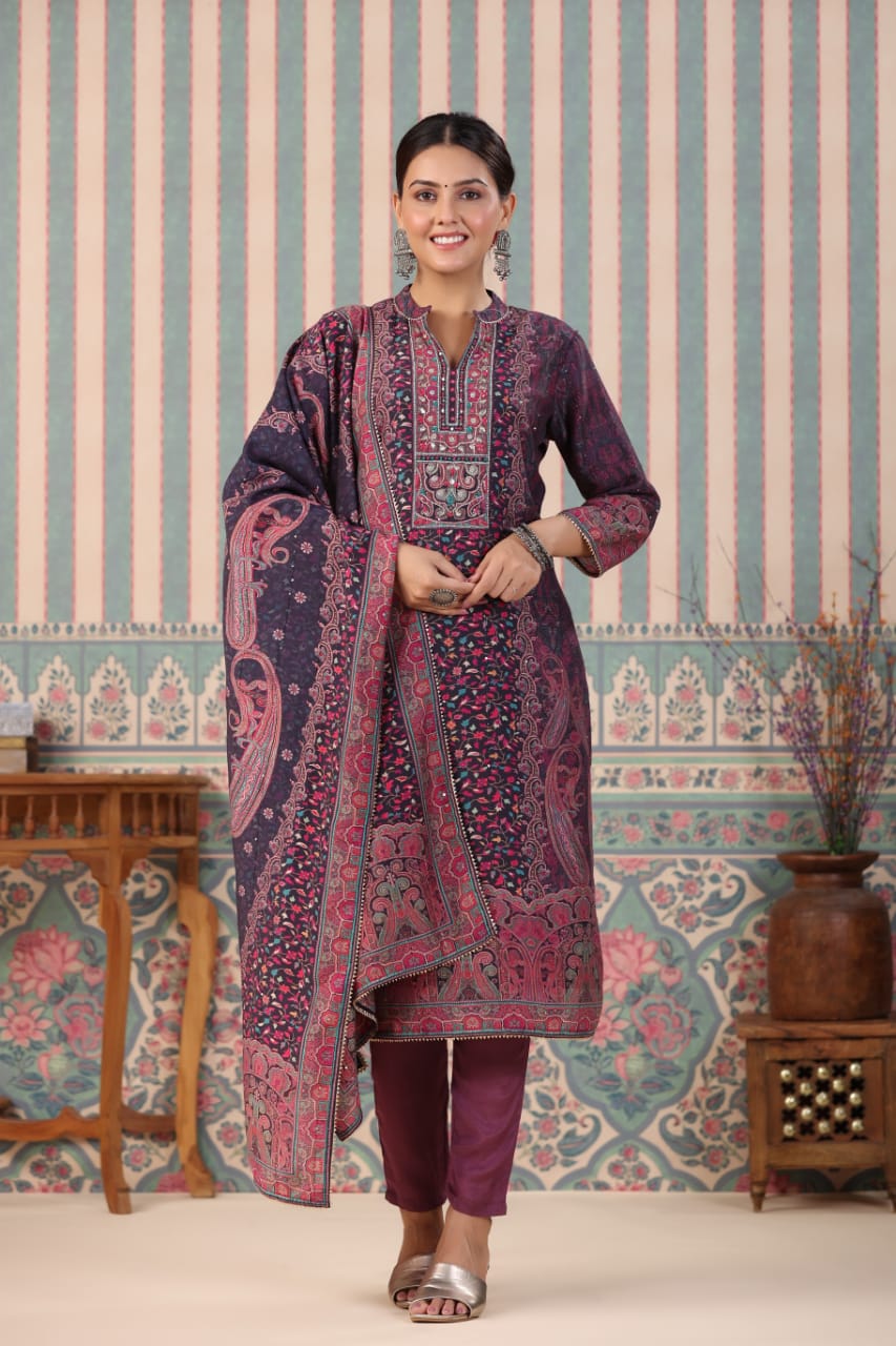 Chiffon Multicolor Stitched Suit Sets, Machine Wash at Rs 850/piece in  Jaipur