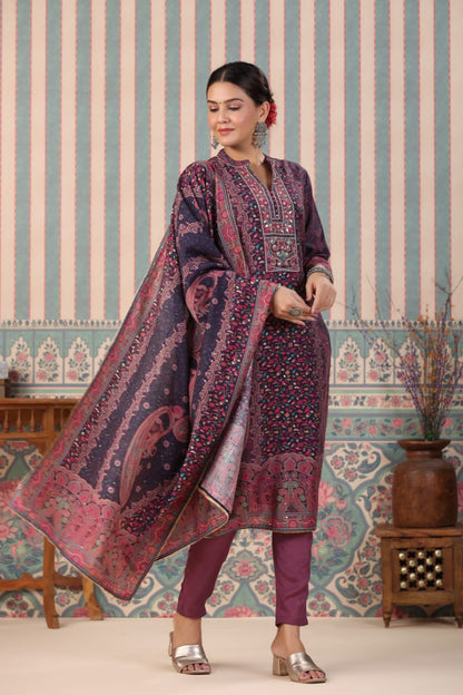 KAANI ELEGANCE: DIGITAL PRINT STITCHED SUIT SET