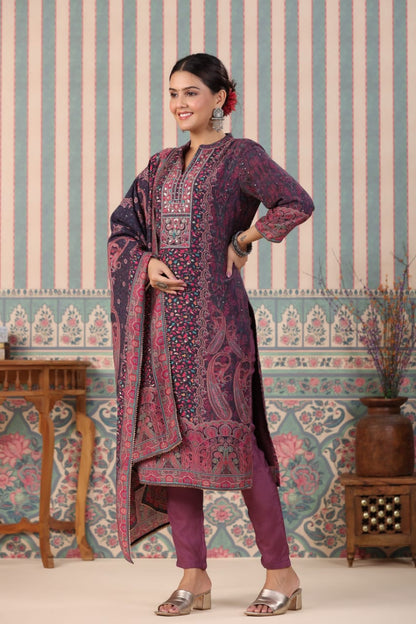 KAANI ELEGANCE: DIGITAL PRINT STITCHED SUIT SET