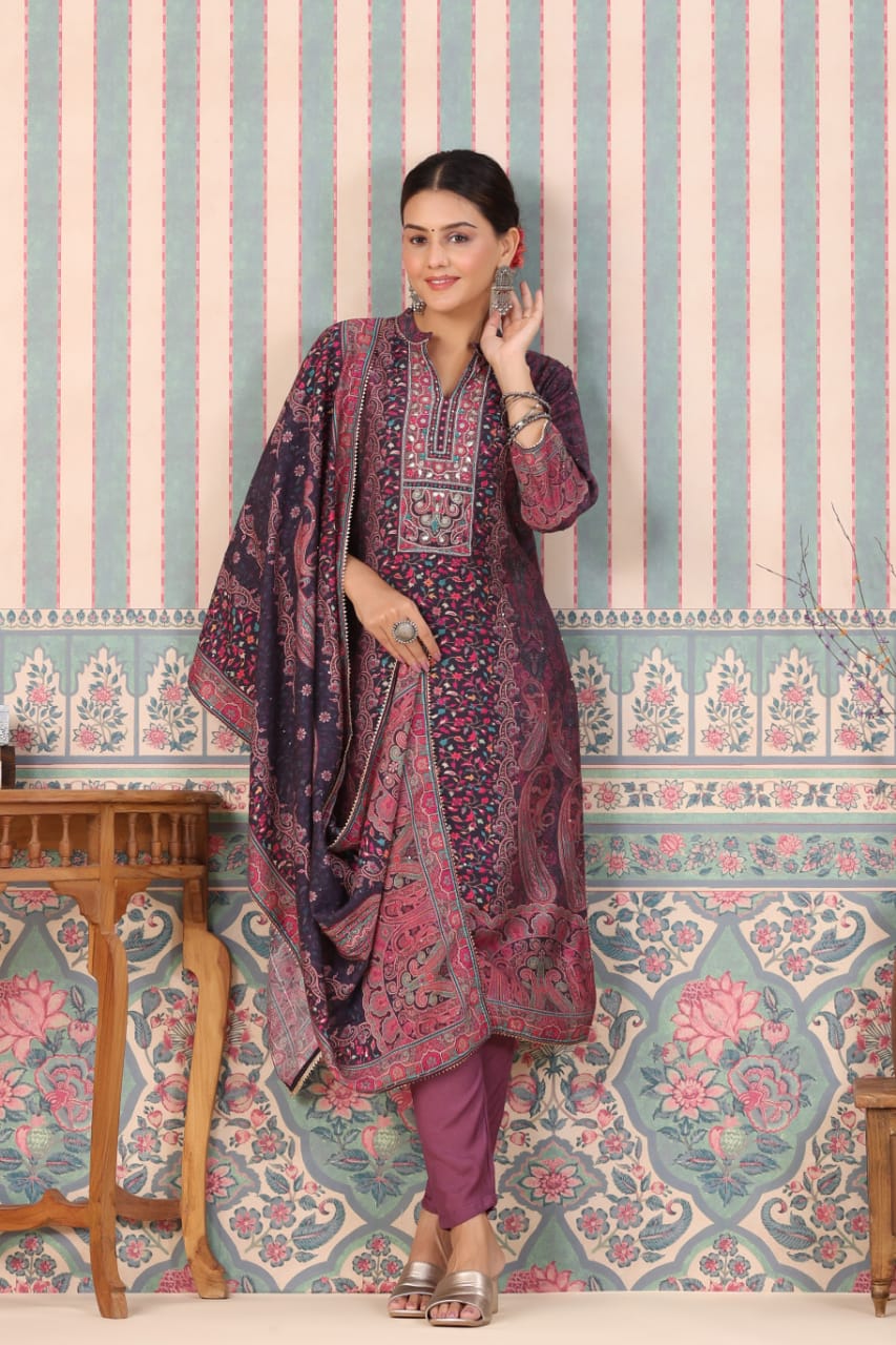 KAANI ELEGANCE: DIGITAL PRINT STITCHED SUIT SET