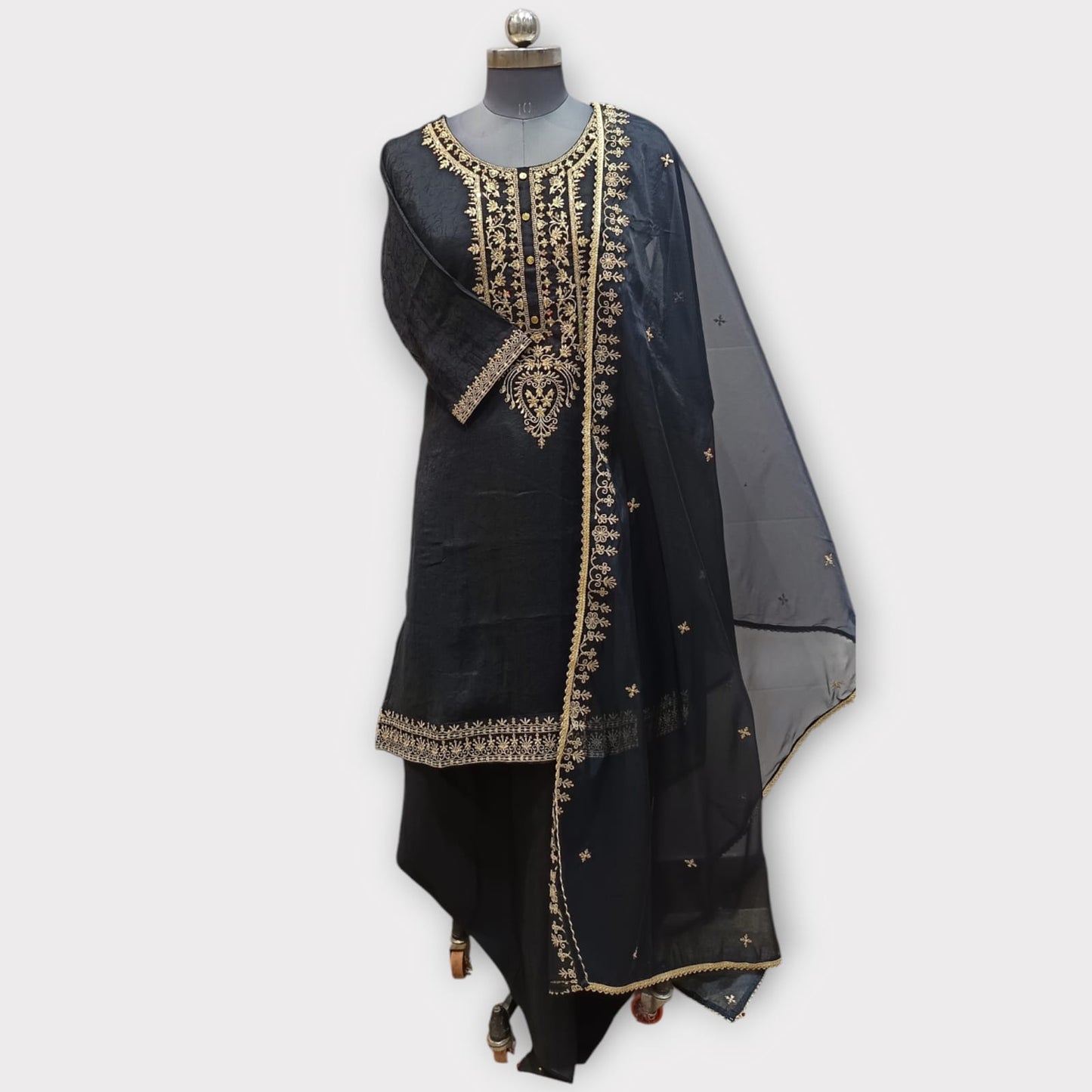 STITCHED SUIT (BLACK): PANTS & MATCHING TOP 202417
