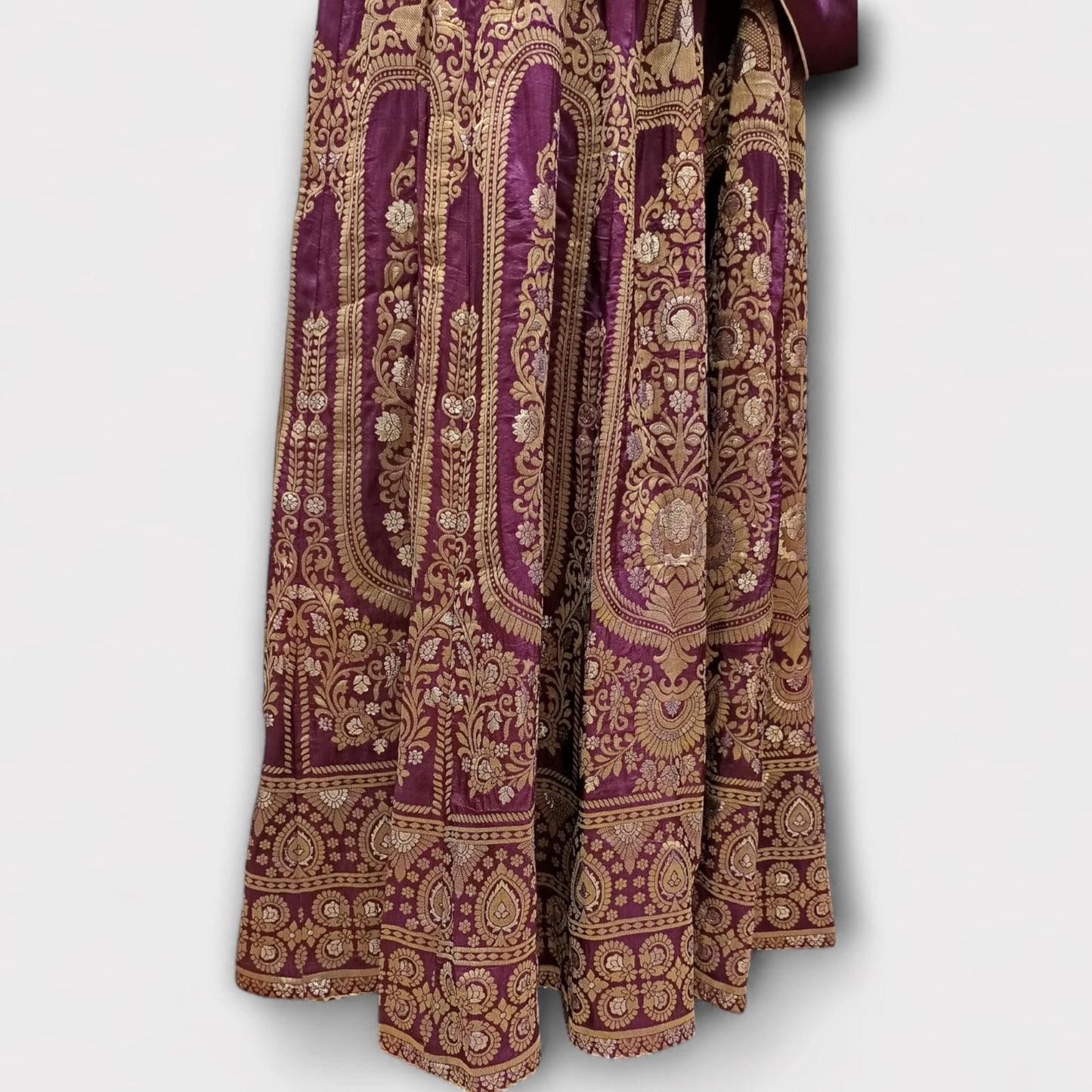 Semi Stitched Silk Kurta With Banarsi Silk Dupatta