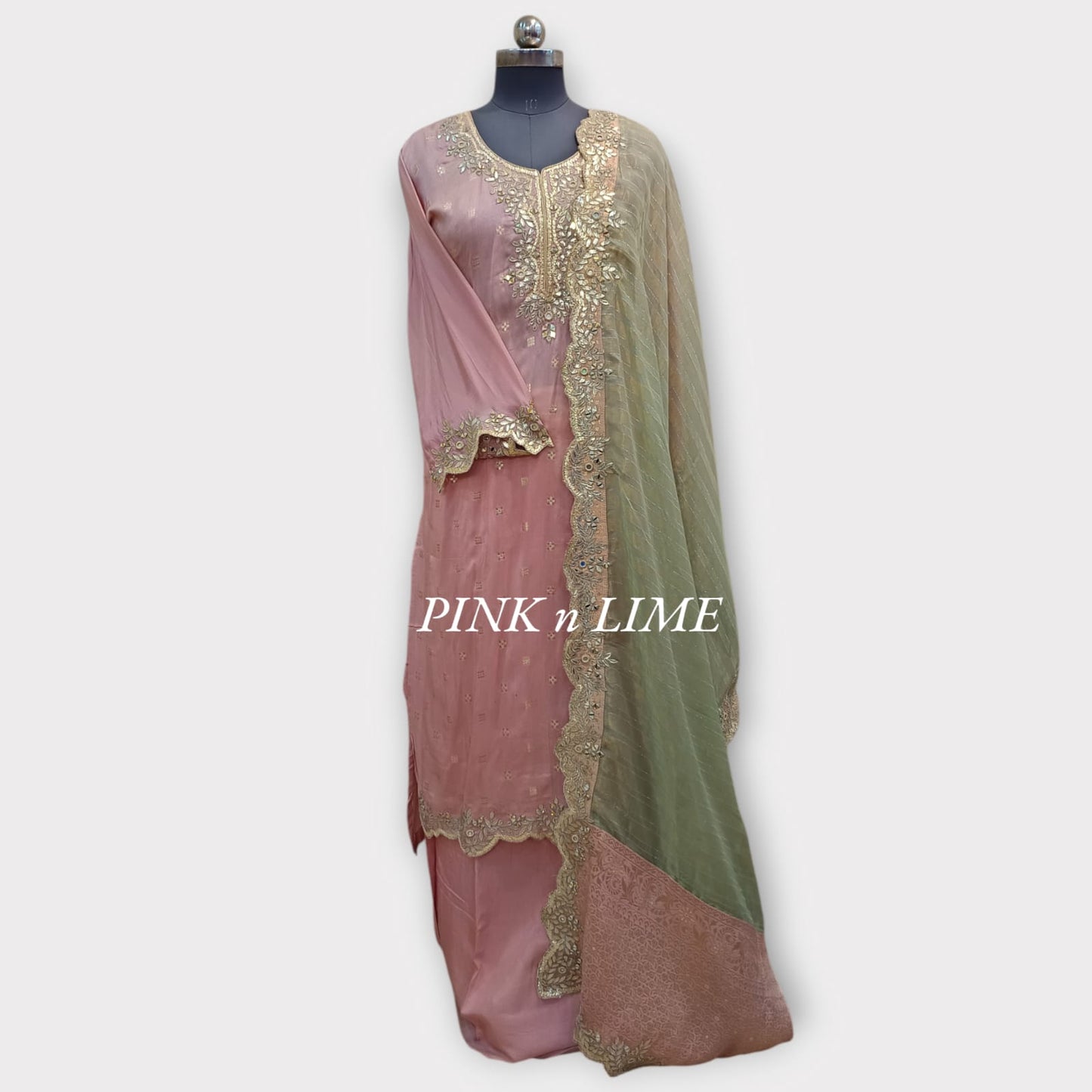 UNSTITCHED SUIT WITH SILK FABRIC BOTTOM FABRIC IS COTTON DUPATTA IS ALSO SILK