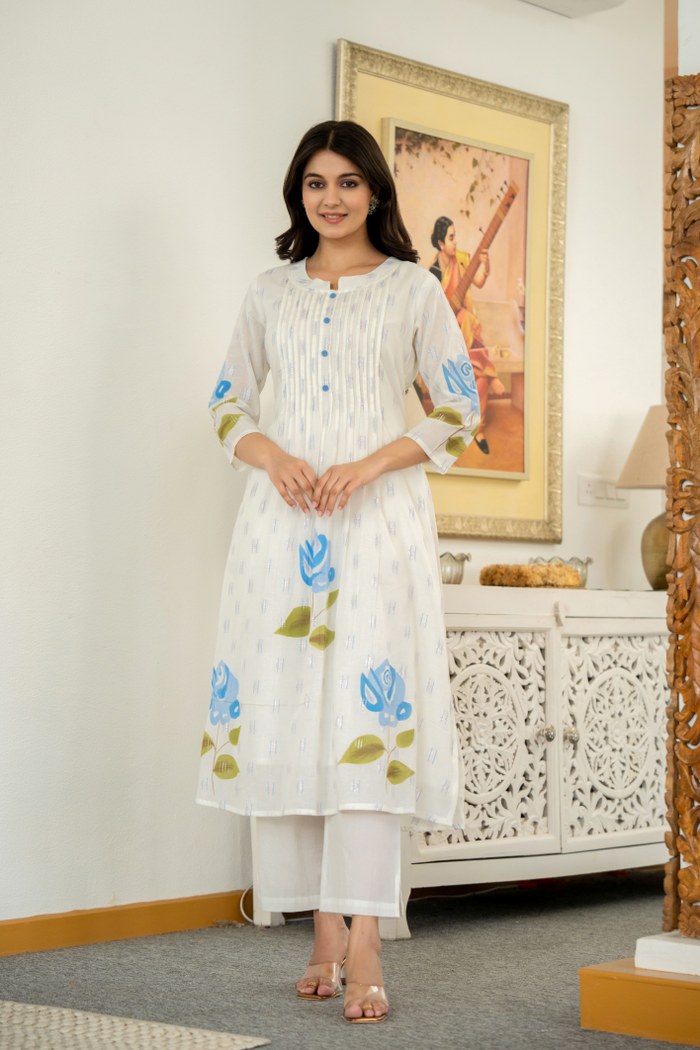 Soft Mul Cotton Brush Painted  Coord Set / Two Piece Set