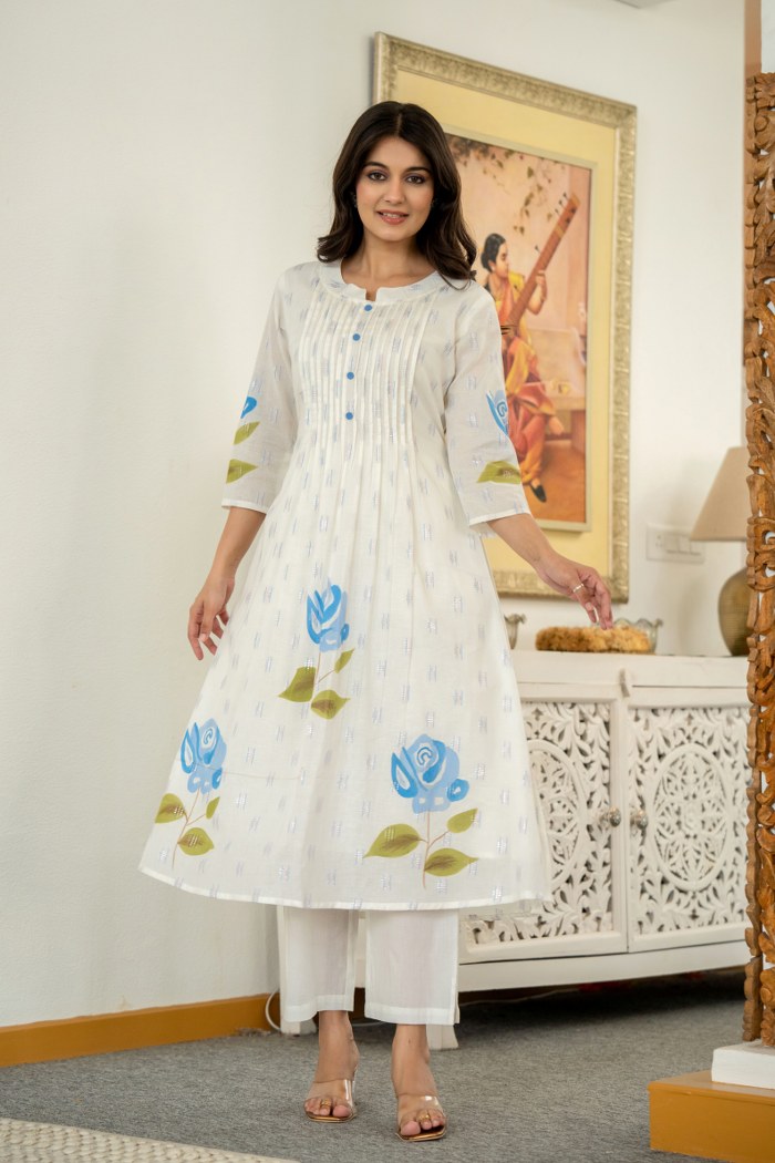 Soft Mul Cotton Brush Painted  Coord Set / Two Piece Set