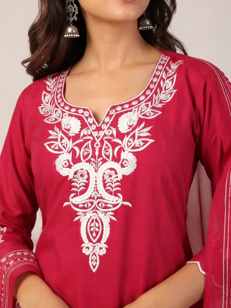 Pure Cotton Schiffli Embroidery Farshi Suit Set