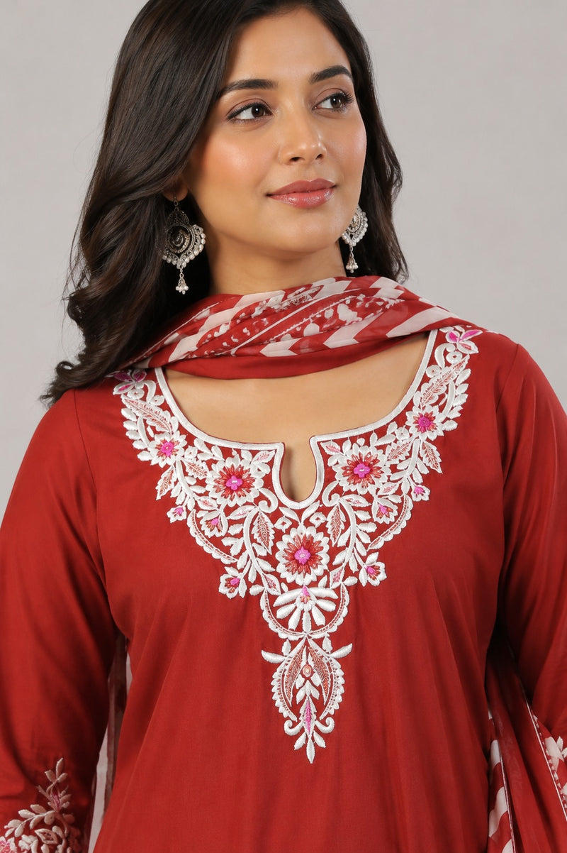 Pure Cotton Schiffli Embroidery Farshi Suit Set