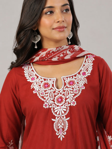 Pure Cotton Schiffli Embroidery Farshi Suit Set