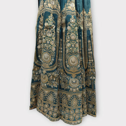Semi Stitched Silk Kurta With Banarsi Silk Dupatta