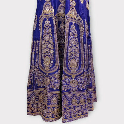 Semi Stitched Silk Kurta With Banarsi Silk Dupatta