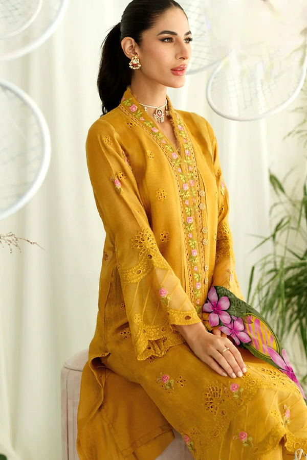 Elegant Faux Georgette Pakistani Suit Set with Digital Print Dupatta & Santoon Inner