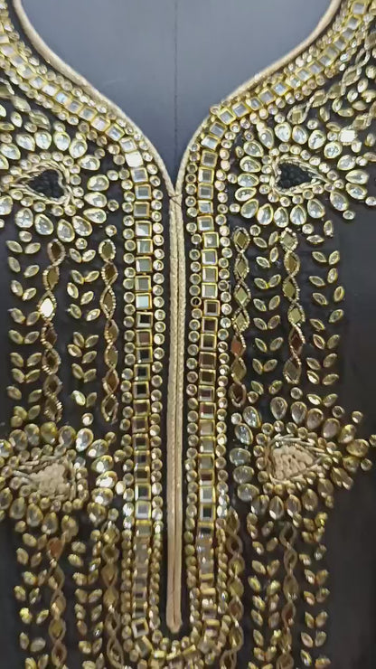 Semi Stitched Silk Kurta With Banarsi Silk Dupatta