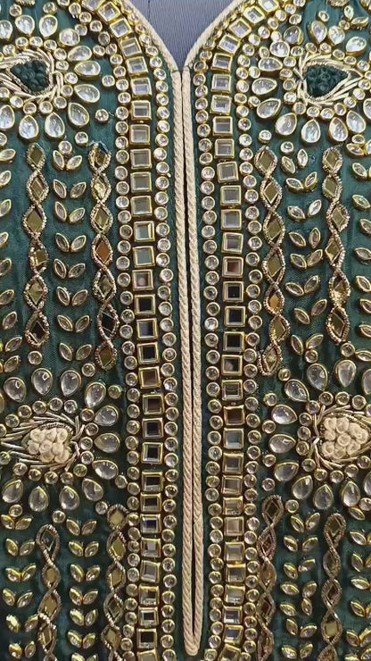 Semi Stitched Silk Kurta With Banarsi Silk Dupatta
