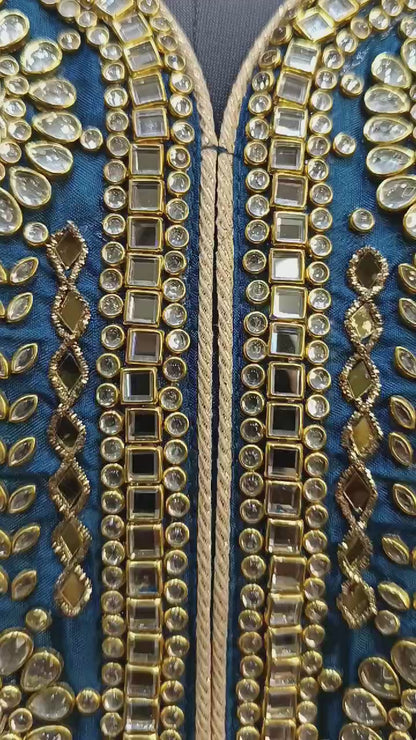 Semi Stitched Silk Kurta With Banarsi Silk Dupatta