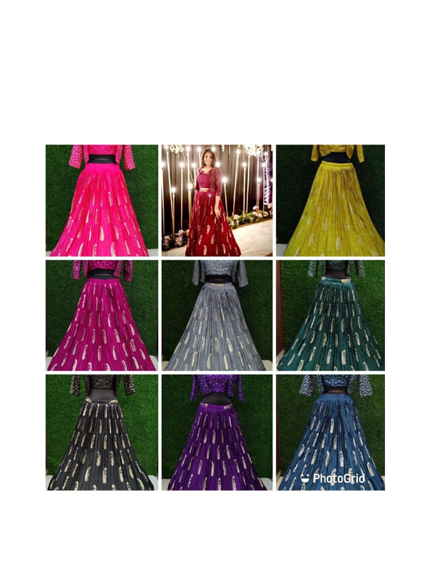 Banarasi Butta Lehenga Ensemble with Mirror Embroidered Blouse & Zari Shrug